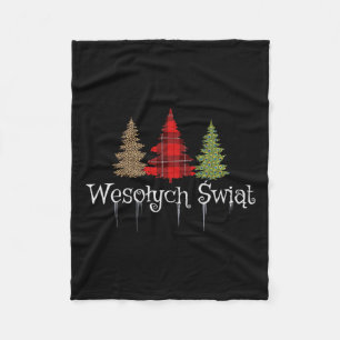 Couverture Polaire Arbres polonaises Joyeux Noël Wesolych Swiat Plaid