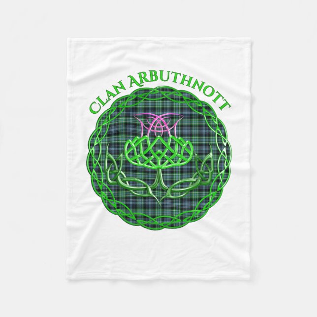 Couverture Polaire Arbuthnott Scottish Tartan Celtic Thistle (Devant)