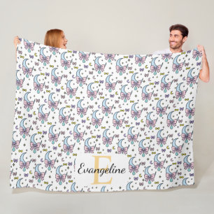 Couverture Polaire Arc-en-ciel Magique Personnalisé de Lune Motif Pas