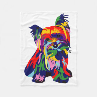 Couverture Polaire Arc-en-ciel Yorkie Cuddler