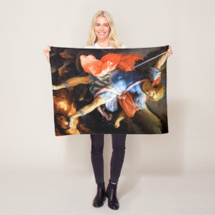Couverture Polaire Archangel Michael piétine Satan, Guido Reni
