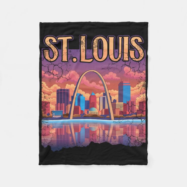 Couverture Polaire Arche de St Louis Gateway Missouri Cityscape Skyli (Devant)