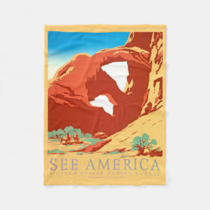 Couverture Polaire Arches Nat'l Park, Poster vintage WPA, Voir Amériq
