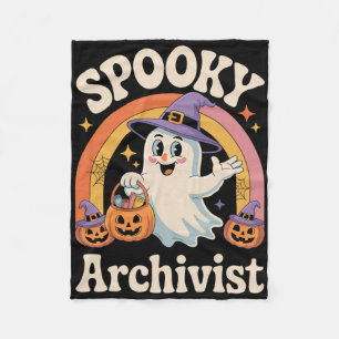 Couverture Polaire Archiviste éffrayant Cute Ghost Citrouille Archive