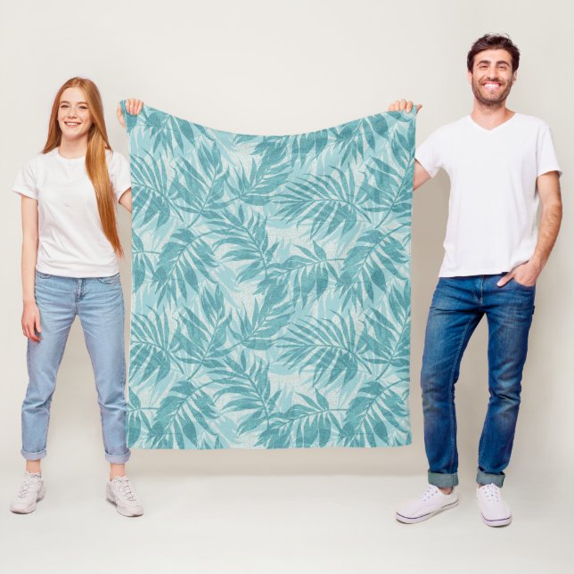 Couverture Polaire Areca Palms Hawaiian Tropical Vintage (En situation)