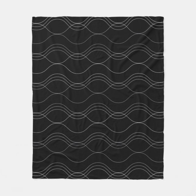 Couverture Polaire Argent, élégant, cool, moderne, simple motif ondul (Devant)