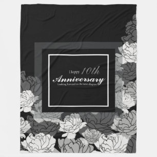 Couverture Polaire Argent, noir, blanc 10e anniversaire