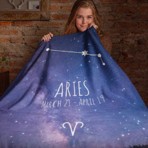 Couverture Polaire Aries Constellation Zodiaque personnalisée