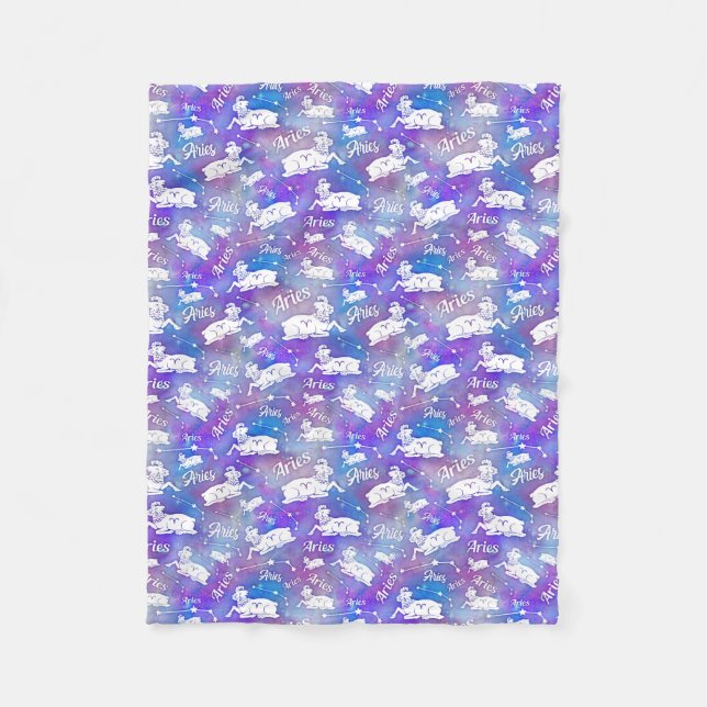Couverture Polaire Aries Ram Constellation Étoiles Anniversaire Motif (Devant)