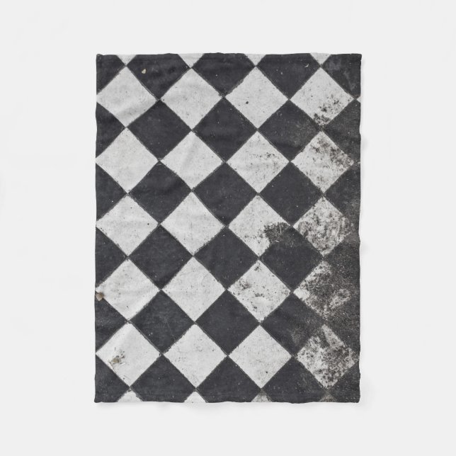 Couverture Polaire Arlequin noir et blanc (Devant)