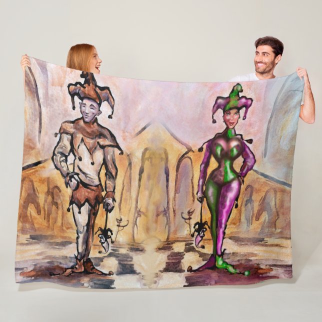 Couverture Polaire Arlequin polaire Blanche (En situation)