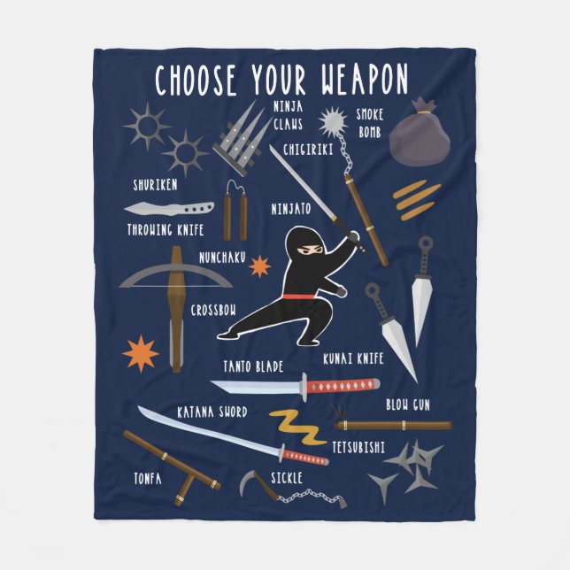 Couverture Polaire Armes Ninja (Devant)