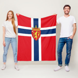 Couverture Polaire Armoiries de la Norvège sur le drapeau de la Norv