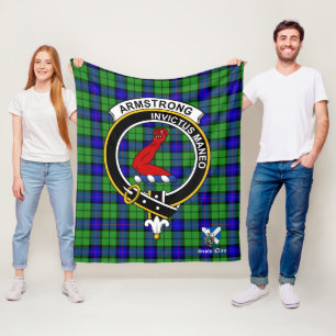 Couverture Polaire Armstrong Clan Badge Tartan Plaid