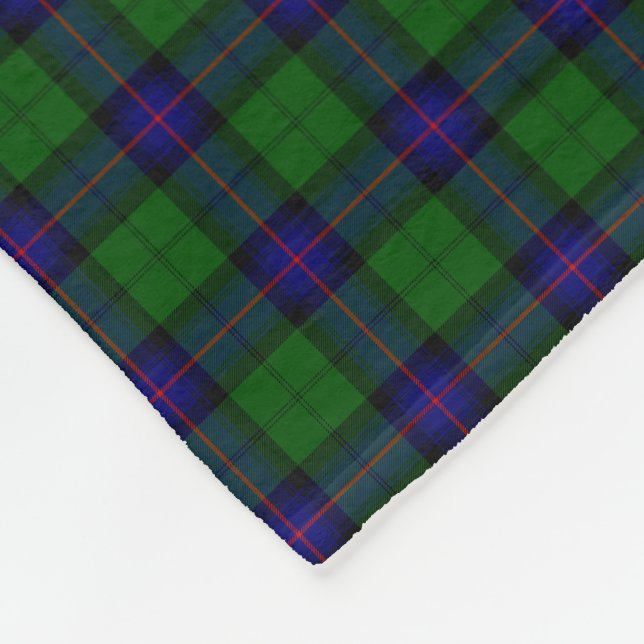 Couverture Polaire Armstrong tartan bleu et vert plaid (Coin)