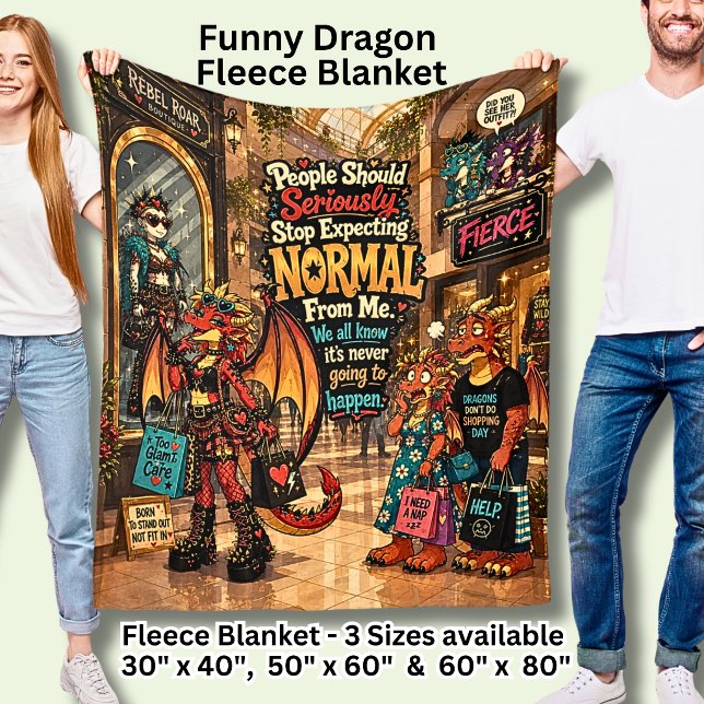 Couverture Polaire Arrête d'attendre la normalité de moi, dragon drôl (Créateur téléchargé)