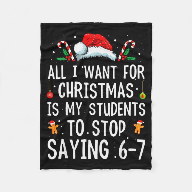 Couverture Polaire Arrêtez de dire 6-7 Drôle Professeur 67 Noël Meme  (Devant)