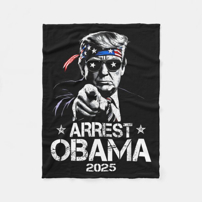 Couverture Polaire Arrêtez Obama 2025 Conception de drapeau américain (Devant)