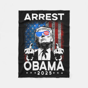 Couverture Polaire Arrêtez Obama 2025 Conception de drapeau américain
