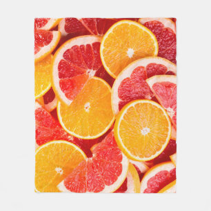 Couverture Polaire Arrière-fond orangé et pamplemousse frais