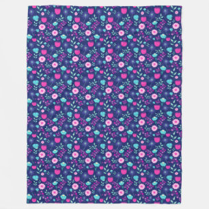 Couverture Polaire Arrière - plan à motif floral mignon