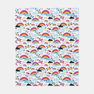 Couverture Polaire Arrière - plan adolescent de crâne d'arc-en-ciel