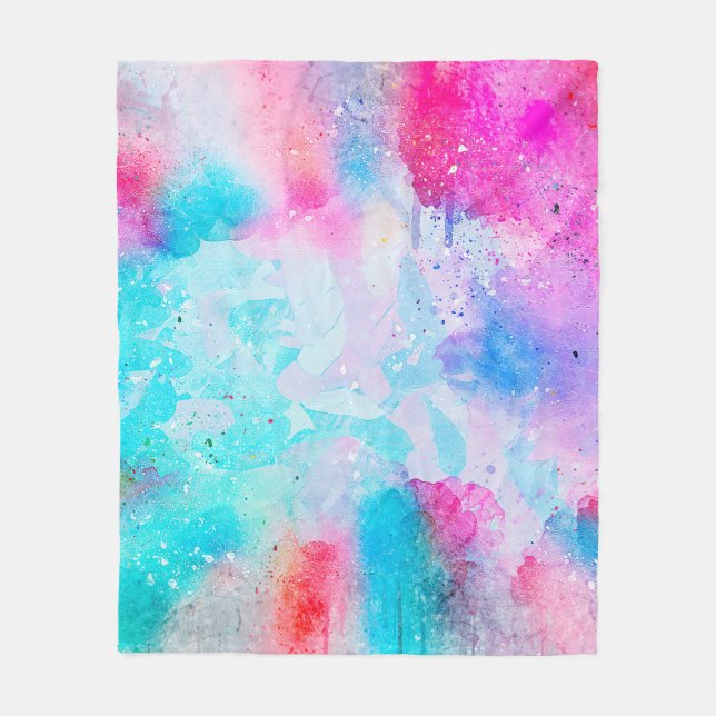 Couverture Polaire Arrière - plan art aquarelle abstraite (Devant)