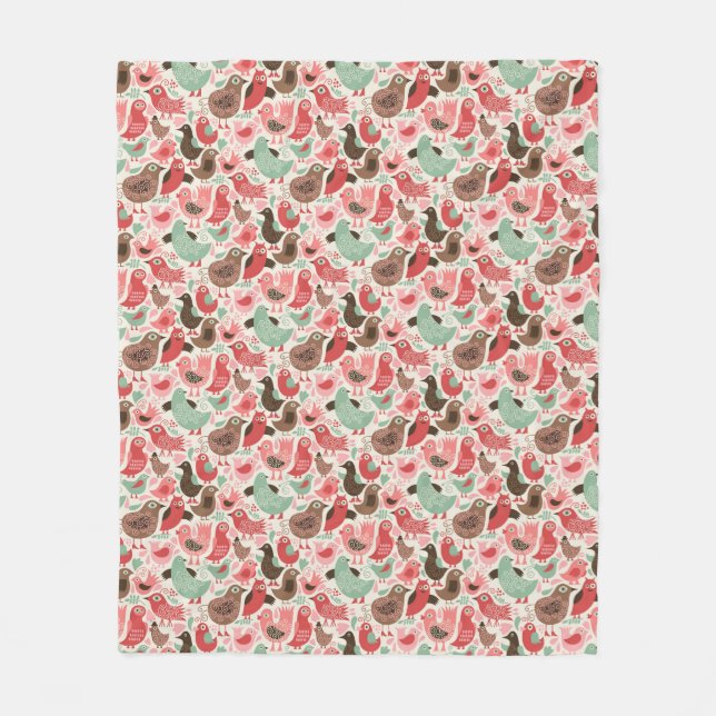 Couverture Polaire arrière - plan avec les oiseaux mignons (Devant)