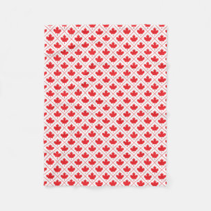 Couverture Polaire Arrière - plan blanc Feuille d'érable rouge canadi
