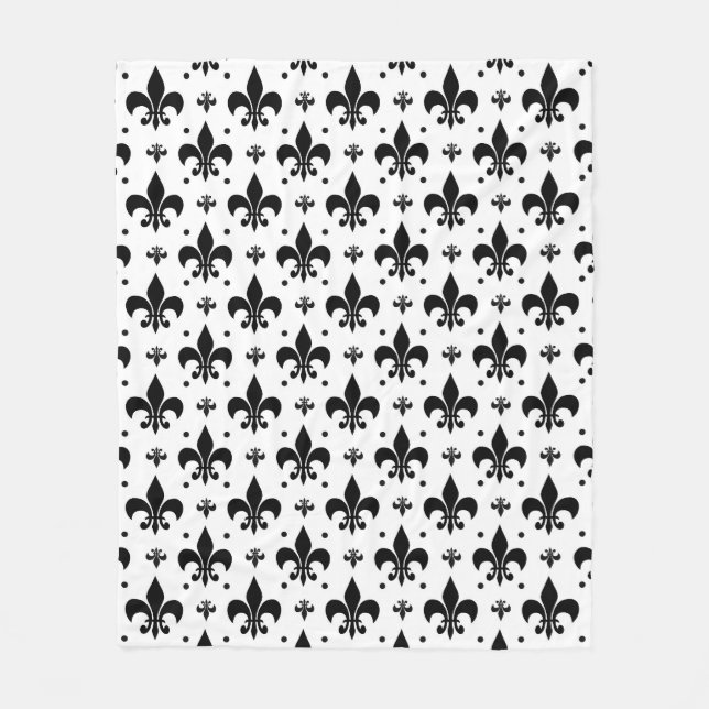 Couverture Polaire Arrière - plan blanc Fleur-de-lis Motif design (Devant)