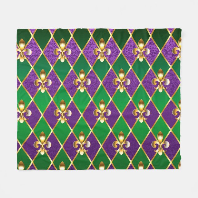 Couverture Polaire Arrière - plan de bijoux Mardi Gras (Devant (Horizontal))