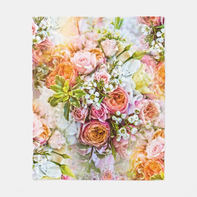Couverture Polaire Arrière - plan de fleurs d'été, bouquets de fleurs (Devant)