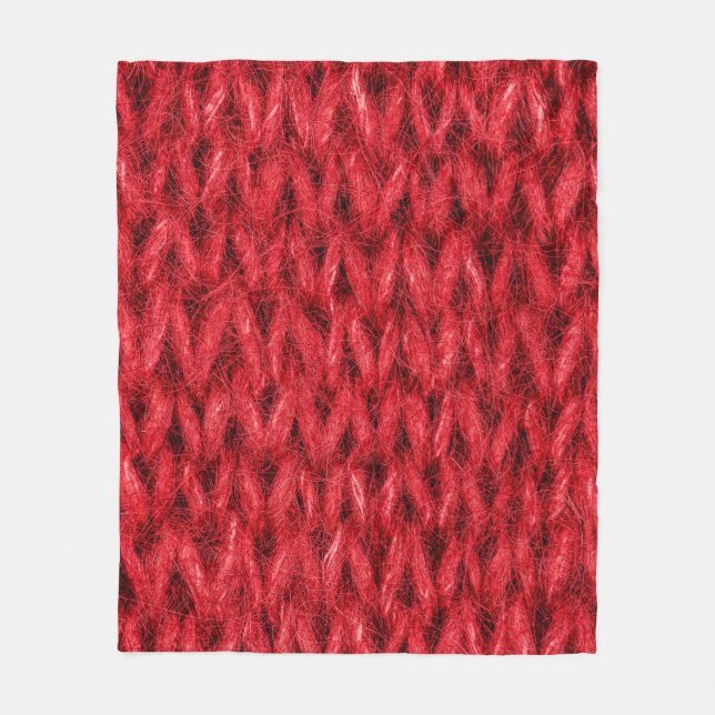 Couverture Polaire Arrière - plan de texture de laine de tricot rouge (Devant)