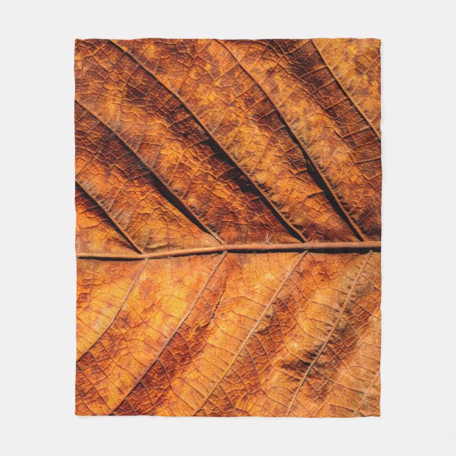 Couverture Polaire Arrière - plan de texture feuille sèche (Devant)