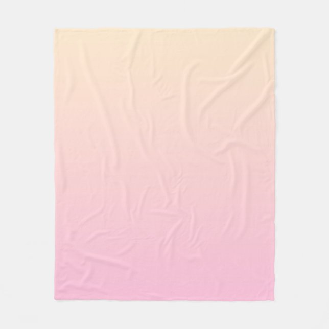 Couverture Polaire Arrière - plan dégradé rose pâle et jaune (Devant)