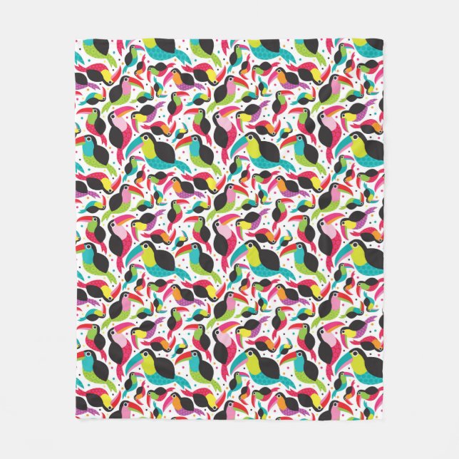 Couverture Polaire arrière - plan exotique d'oiseau de toucan du (Devant)