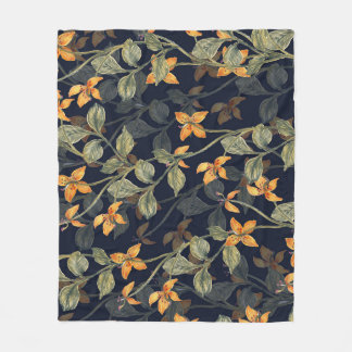 Couverture Polaire Arrière - plan floral en motif transparent.