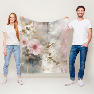 Couverture Polaire Arrière - plan gris rose et or Wabi-Sabi