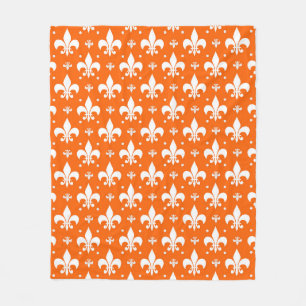 Couverture Polaire Arrière - plan orange Fleur-de-lis Motif Design