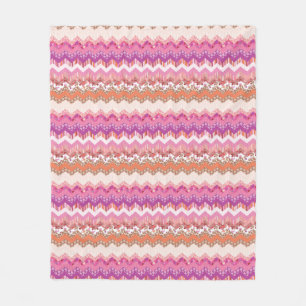 Couverture Polaire Arrière - plan rose de zigzag