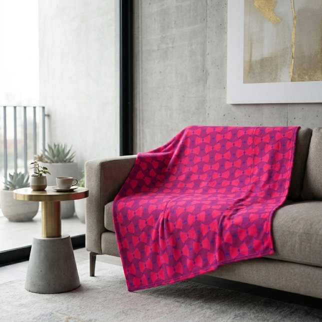 Couverture Polaire Art à motif entrelacé magenta violet dynamique (Créateur téléchargé)