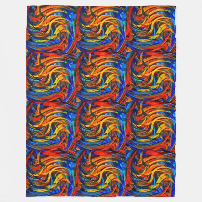 Couverture Polaire Art Abstrait moderne Swirl #9 (Devant)