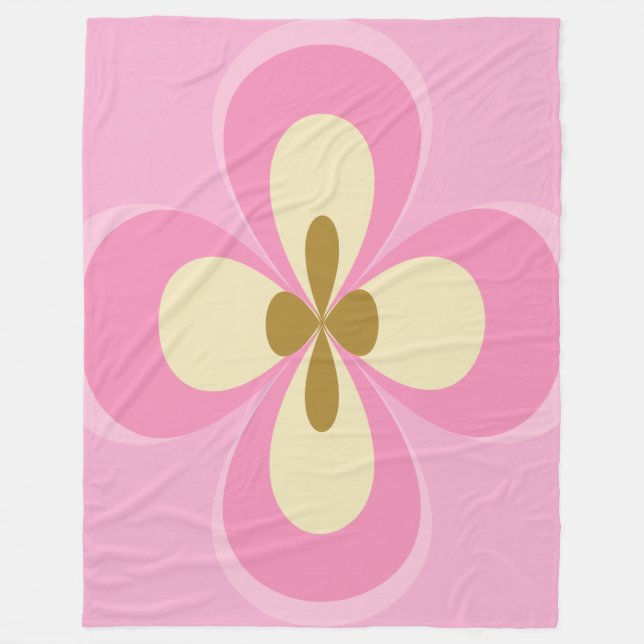Couverture Polaire Art Abstrait Rose (Devant)