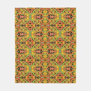 Couverture Polaire Art abstrait style indien motif multicolore