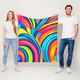 Couverture Polaire Art abstrait tourbillonnant vibrant