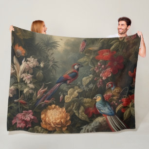 Couverture Polaire Art botanique de la canopée de la jungle des perro