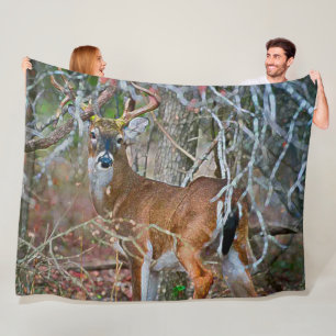 Couverture Polaire Art d'acrylique de faune de mâle de Whitetail