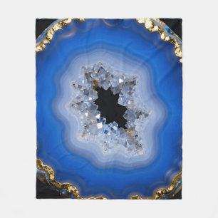 Couverture Polaire Art de cristal de géode d'agate bleue à bordure do
