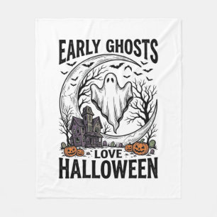 Couverture Polaire Art de gravure de fantôme de Halloween vintage lun