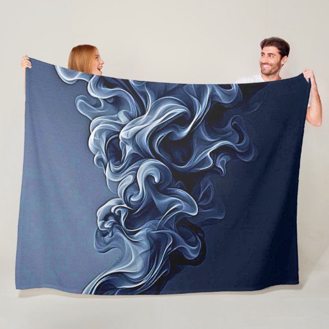 Couverture Polaire Art de la fumée bleue émotionnelle (En situation)